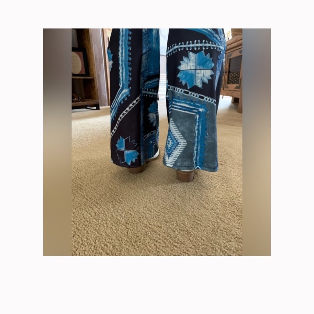 Western blue and black bell bottom pants NEW in bag - Picture 6 of 8
